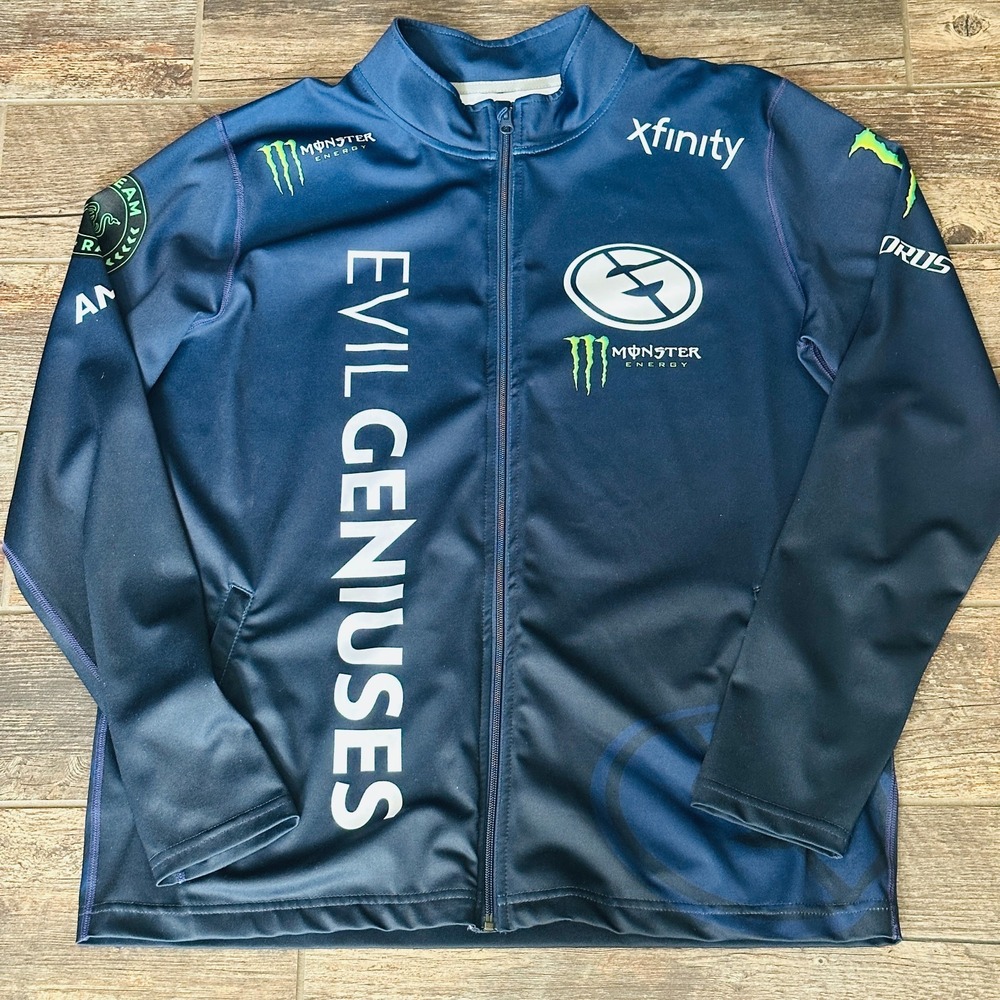 EG Evil Geniuses Team Windbreaker Jacket Men's XL Blue Rainbow Six Siege  RARE